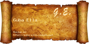 Guba Ella névjegykártya